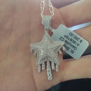 925 Sterling silver dripping star with chain